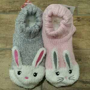 NWT pink pair bunny slipper socks still available.